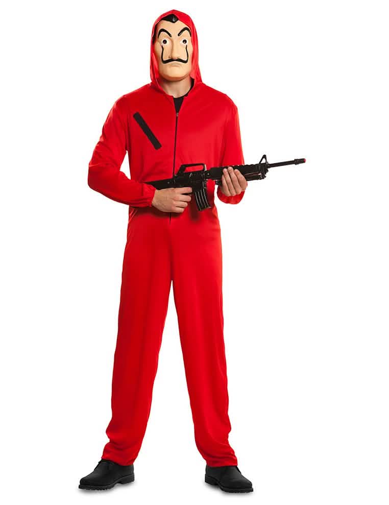 Jumpsuit- ja naamiaisasu La Casa de Papel aikuiset punainen