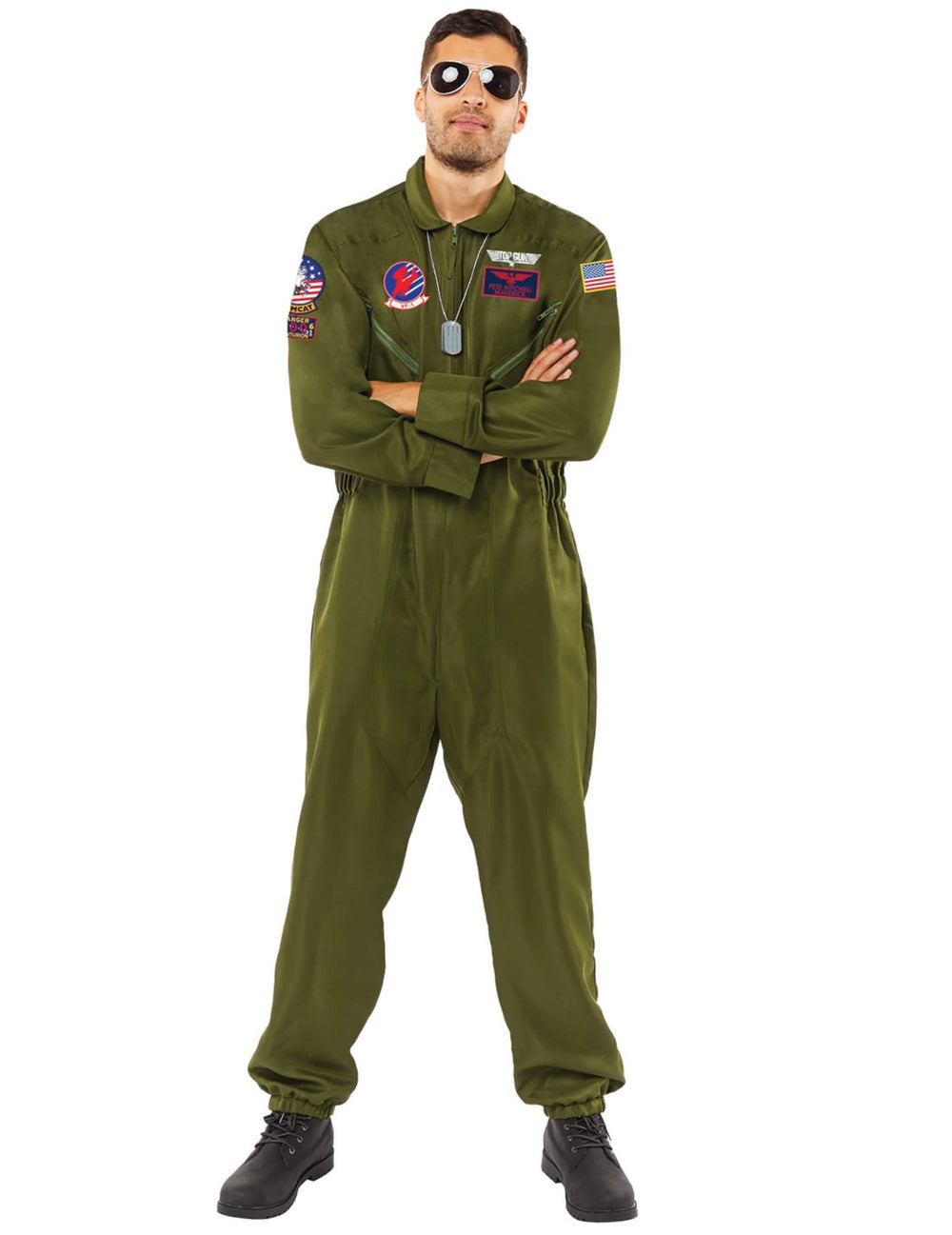 Edestä kuvattu kokovartalokuva Top Gun™ -asusta yhdistelmähaalarina