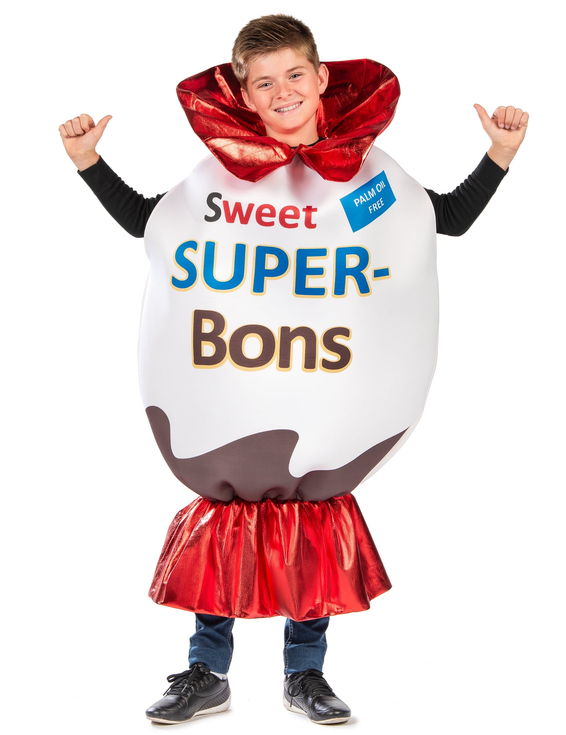 Déguisement de confiserie superbon pour enfant blanc et rouge en forme d'œuf emballé
