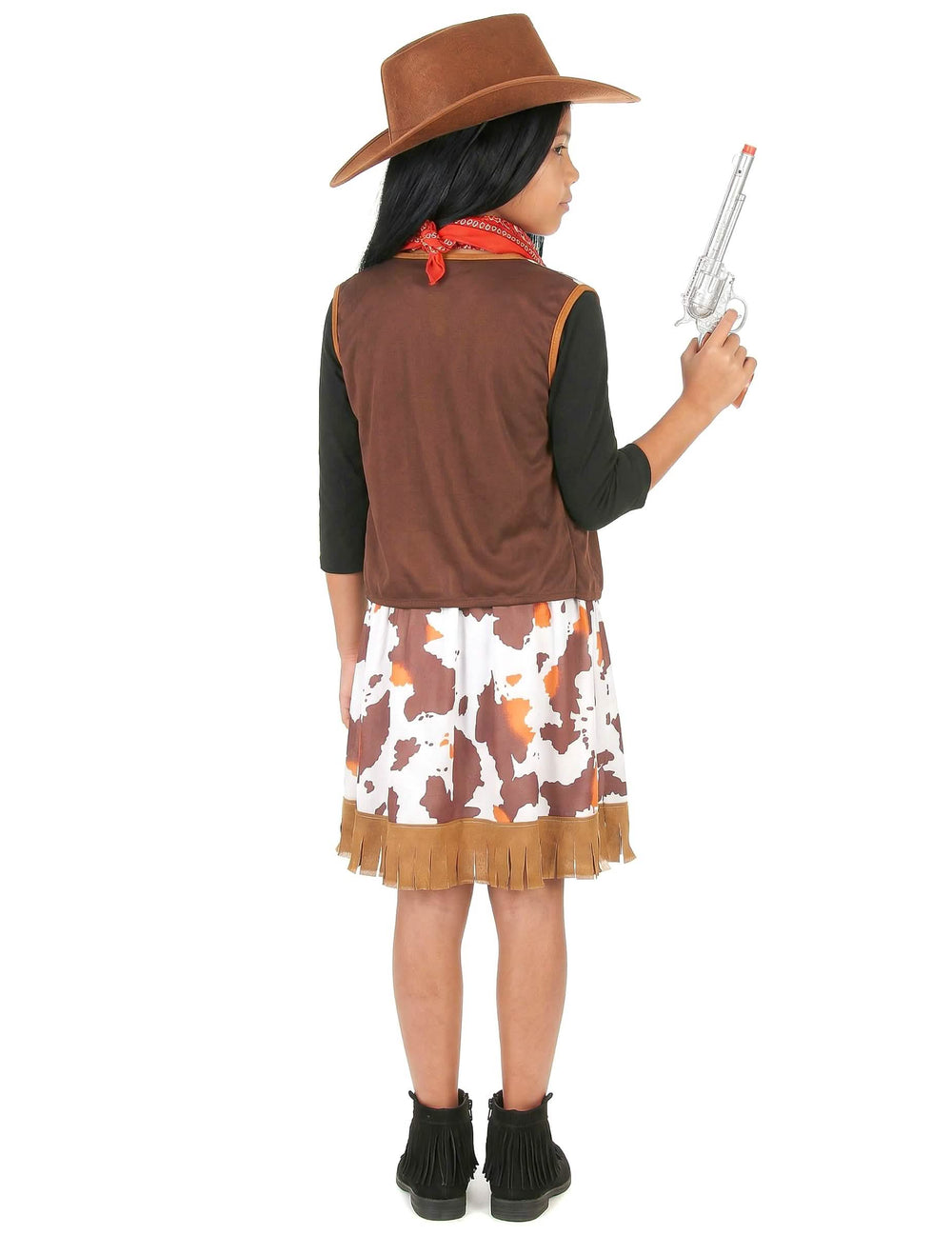 Selkäpuoli lännen cowboy-asun lelupyssyt kanssa