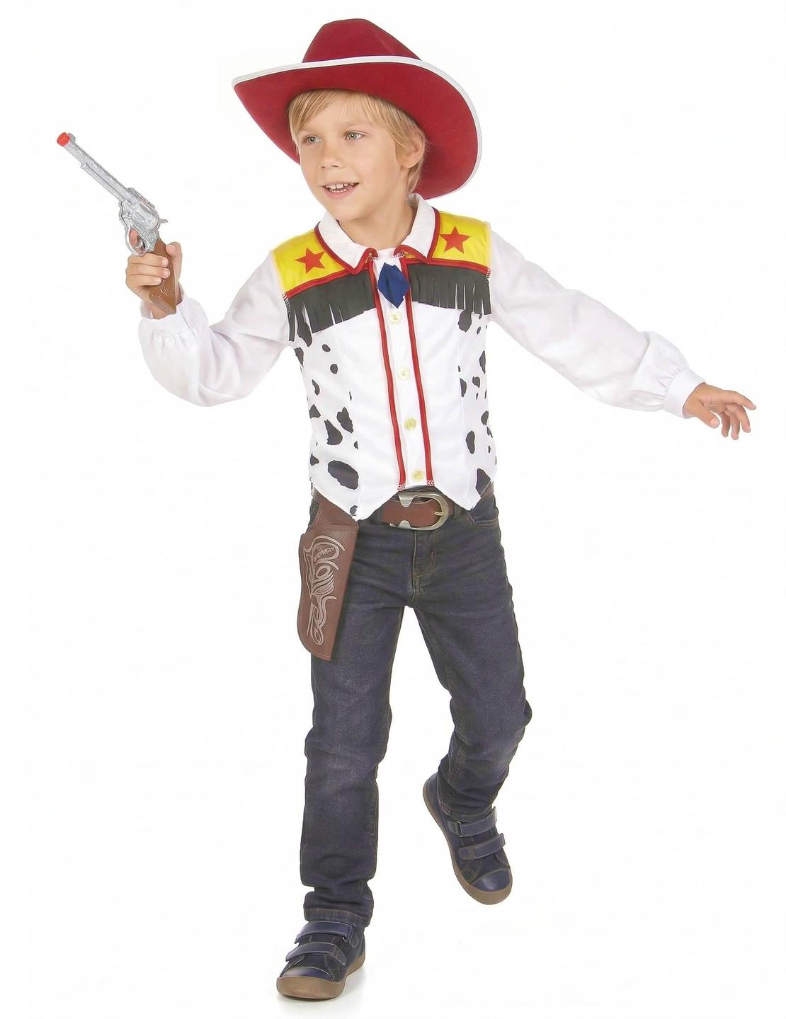 lelupyssyt ja cowboy-naamiaisasun kotelo pojat