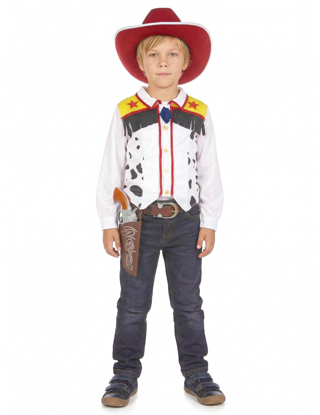 Koko vartalon näkymä poikien cowboy-asusta