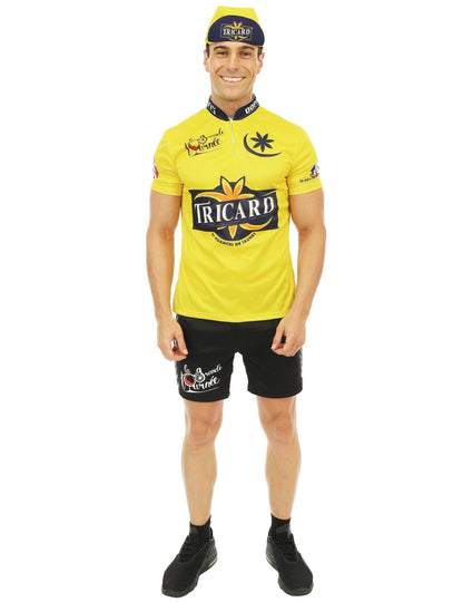 Vue de face du déguisement de cycliste Tricard