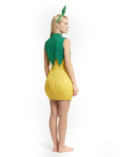 Vue de dos du déguisement d'ananas pour femme