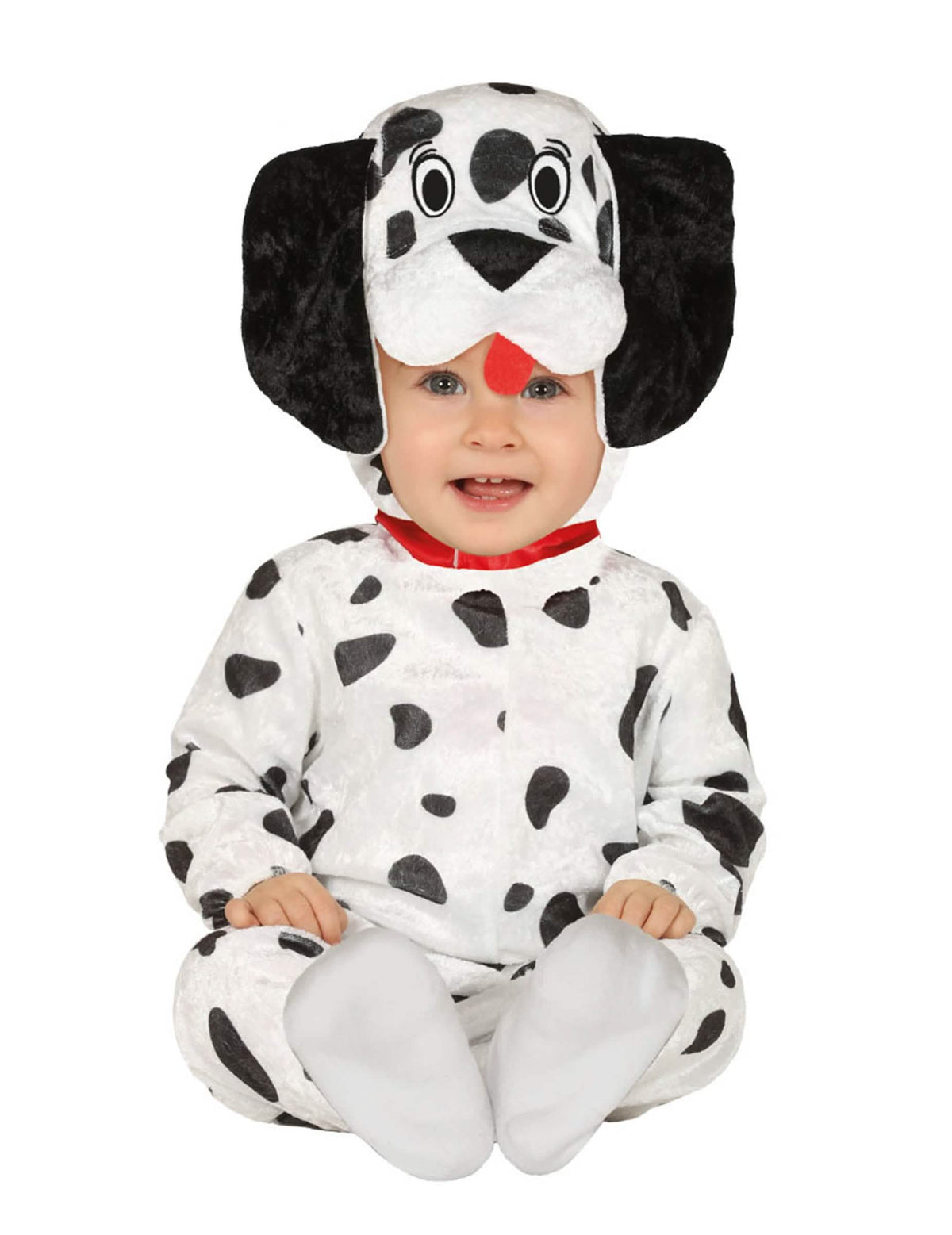 Déguisement dalmatien pour bébé blanc à pois noirs