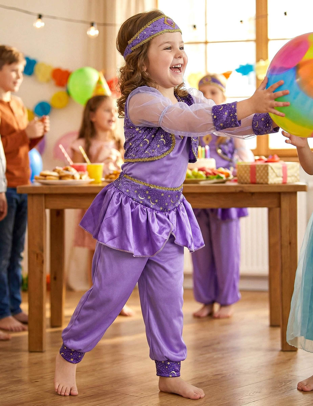 Vue de profil du déguisement de danseuse orientale pour fille