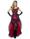 Déguisement de danseuse saloon sexy pour femme rouge et noir