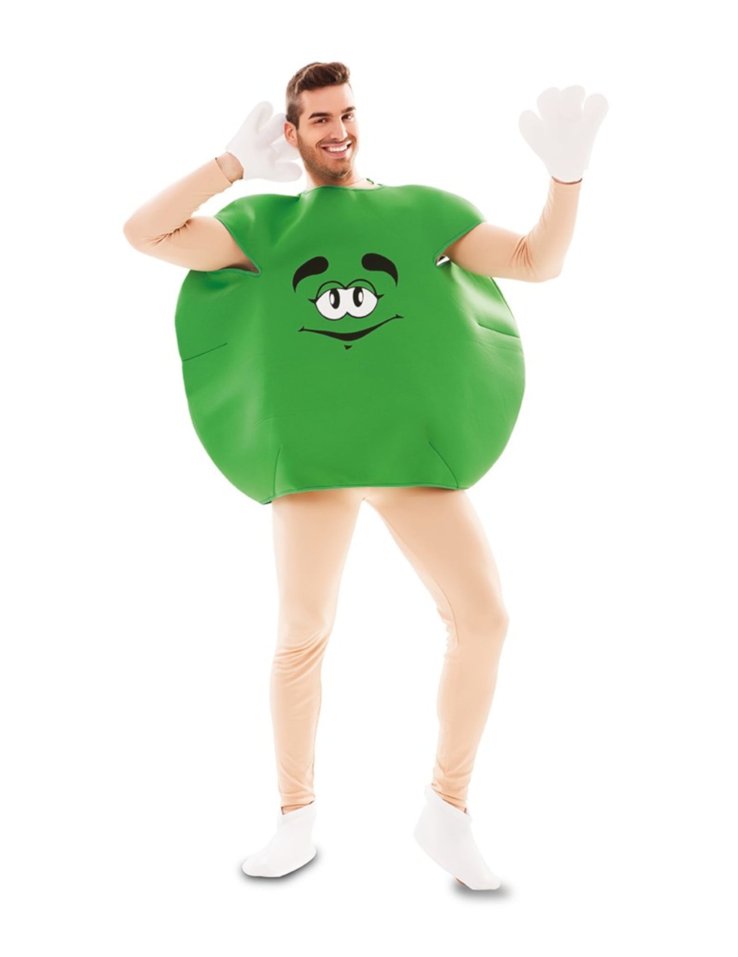 Vue de couple du déguisement de bonbon pour adulte vert