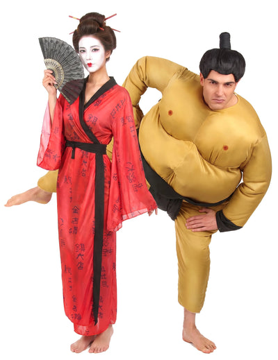 Aikuisten sumo- ja geisha-asu