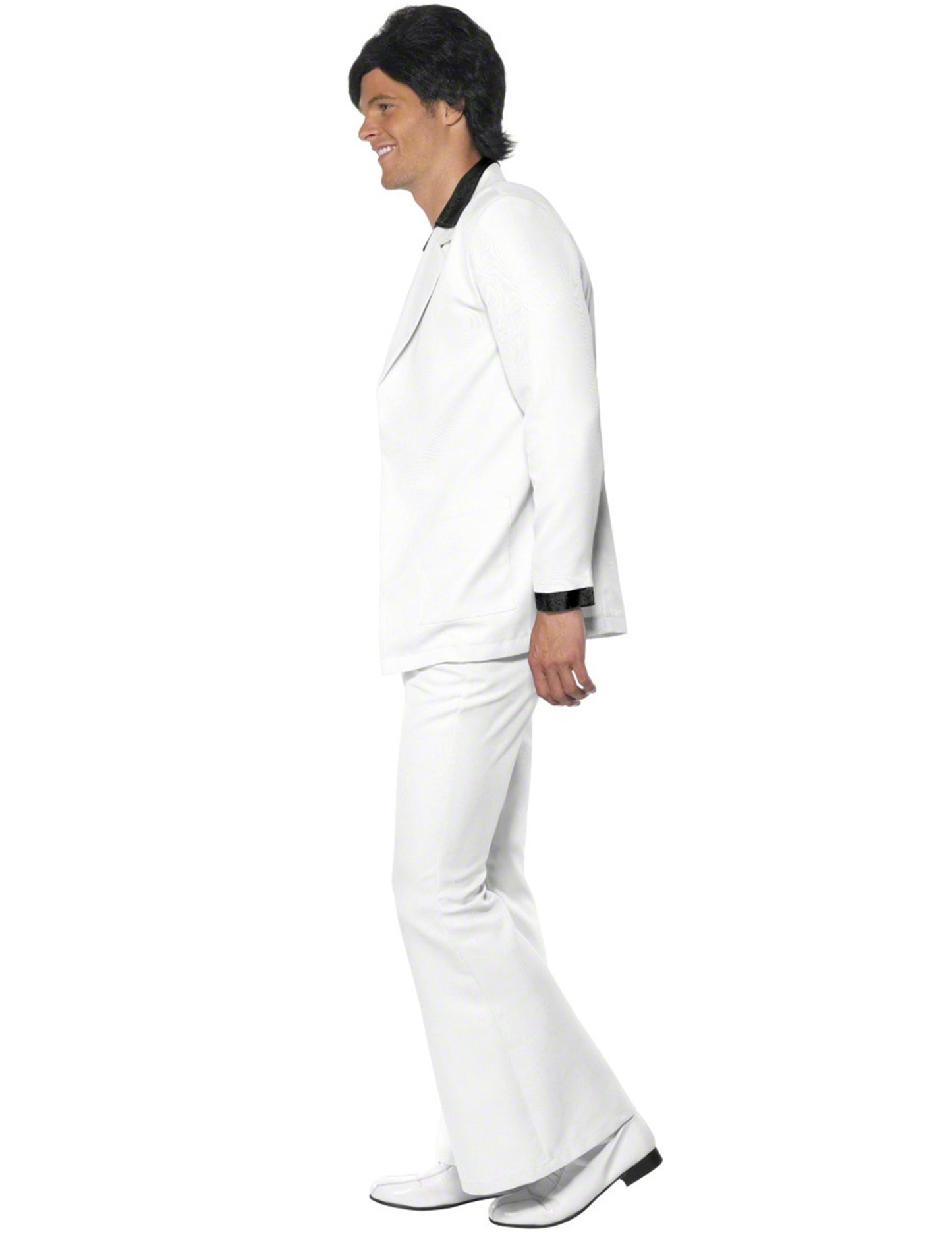 Vue de profil du déguisement disco pour homme blanc
