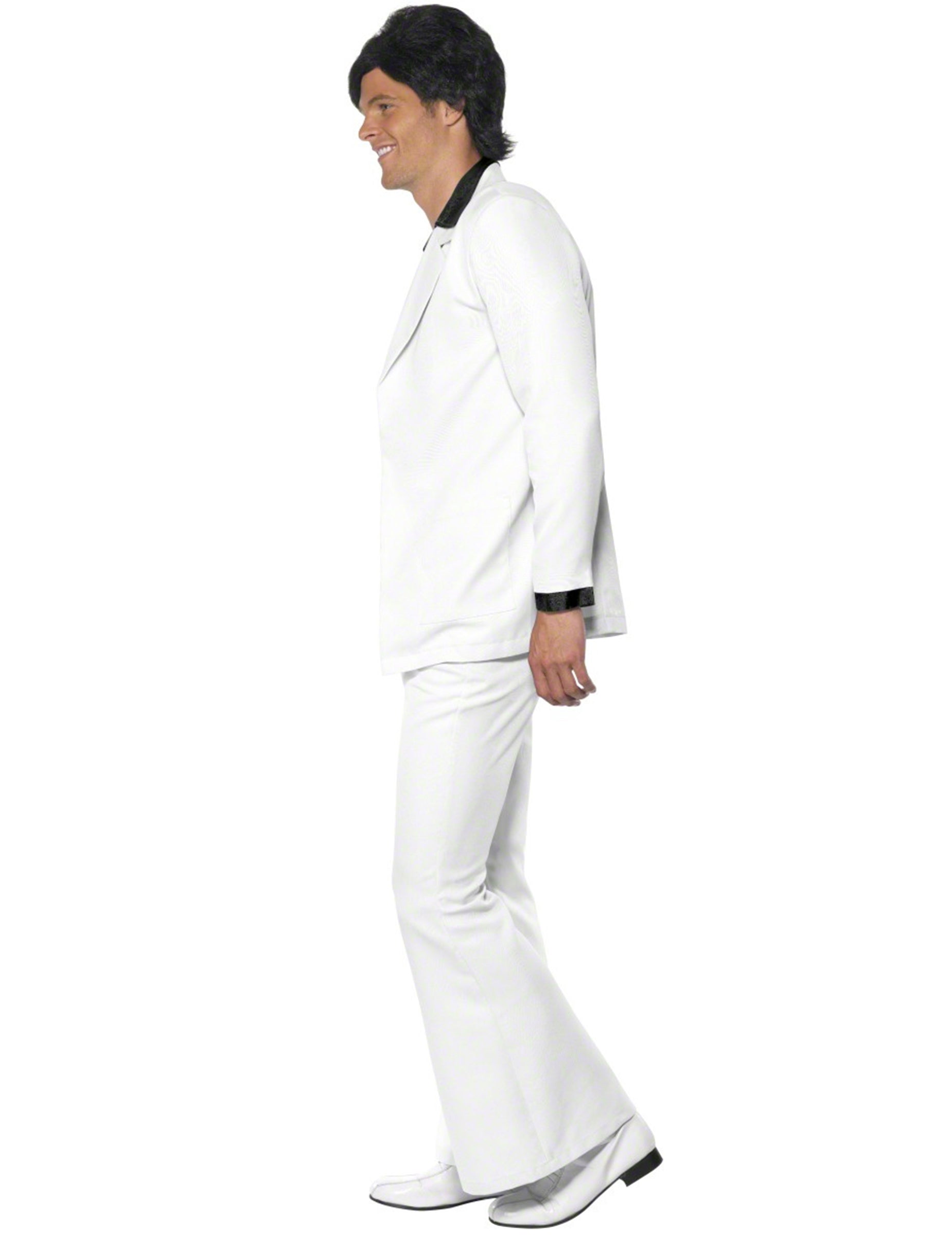 Vue de profil du déguisement disco pour homme blanc