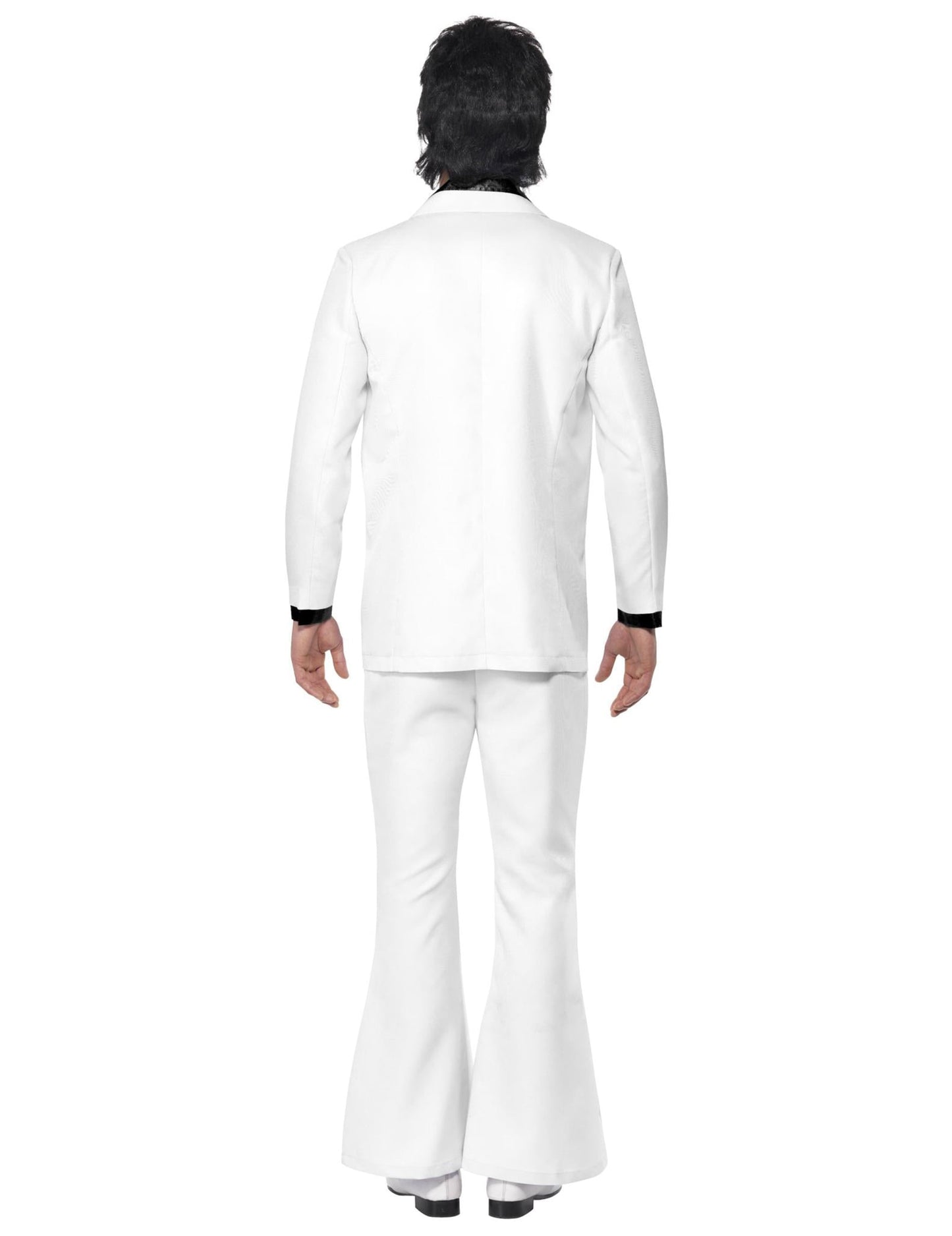 Vue de dos du déguisement disco pour homme blanc