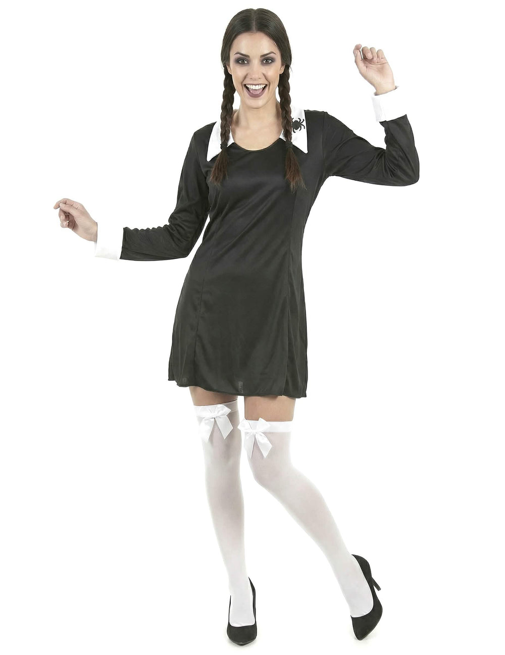 Edestä näkymä naisten halloween-koulutyttöasusta
