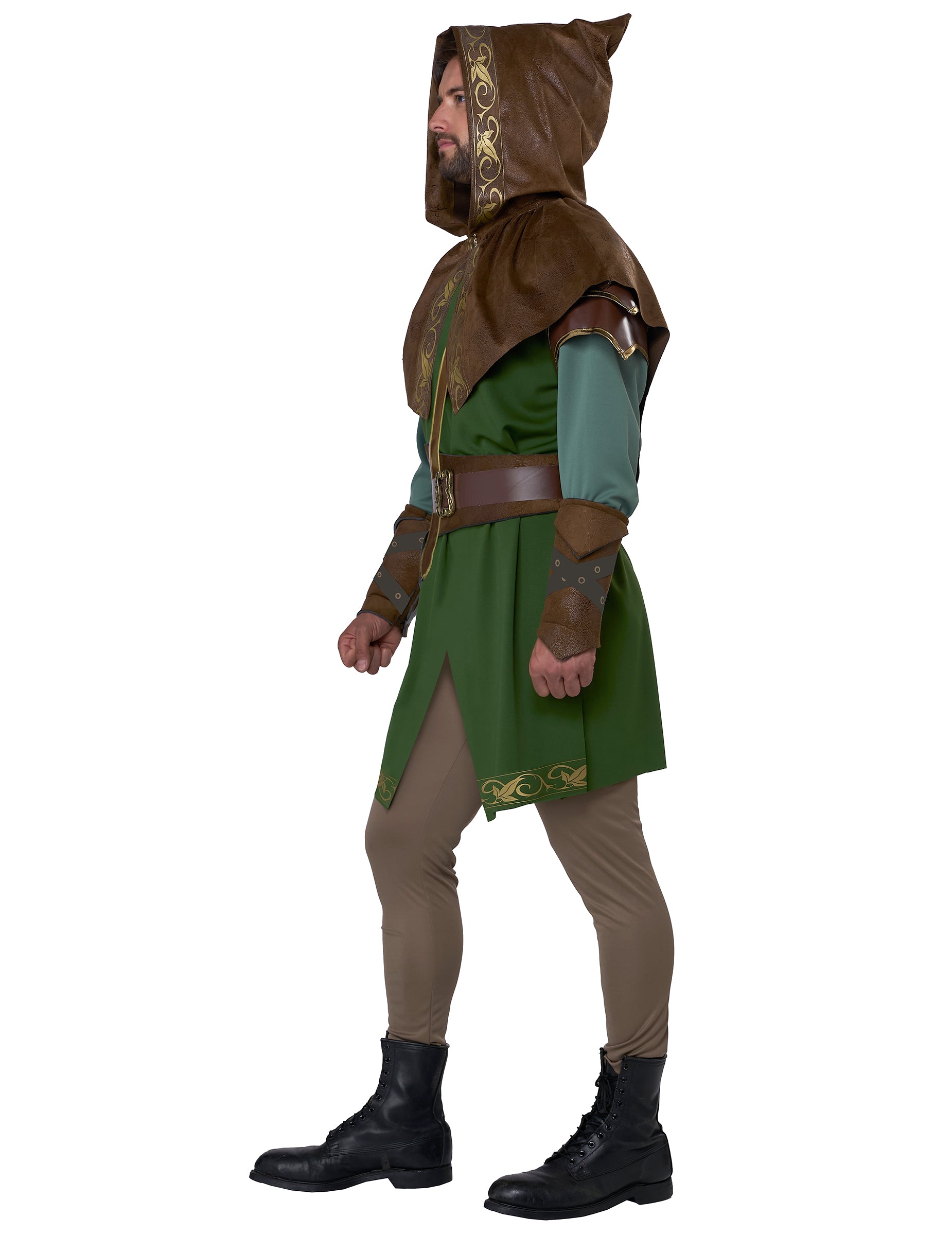 Vue de profil du déguisement elfe archer pour adulte