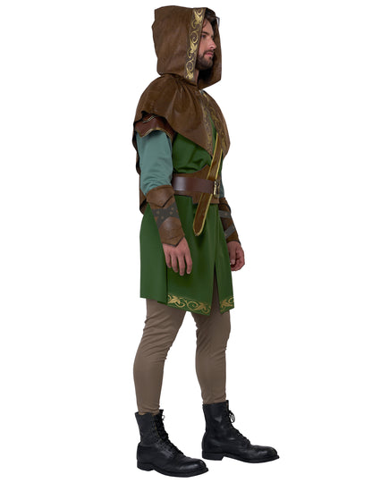Vue de profil du déguisement elfe archer pour adulte