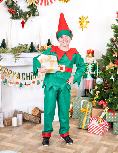 Mise en situation du déguisement elfe de Noël enfant