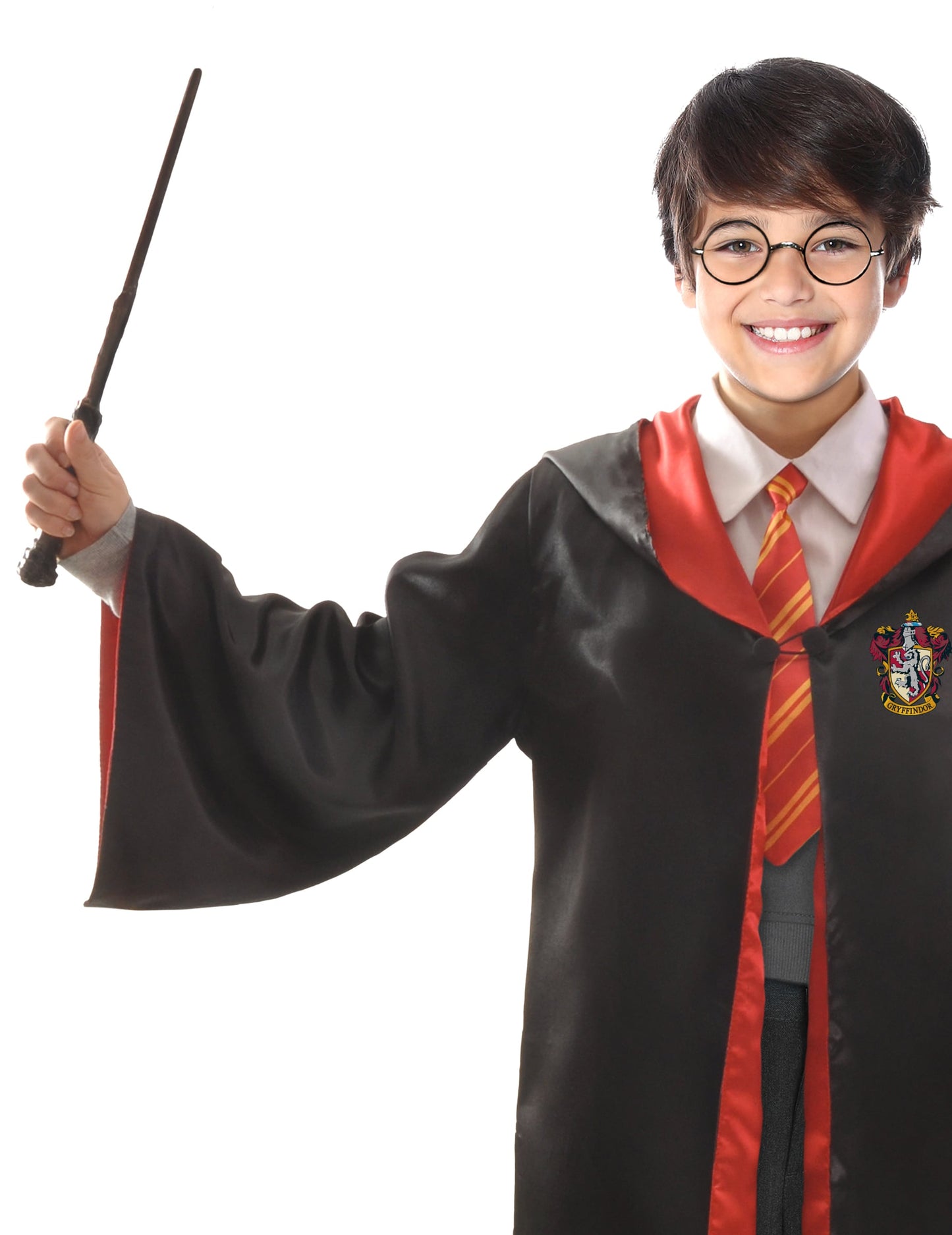 Gros plan sur le buste du déguisement et accessoire Harry Potter