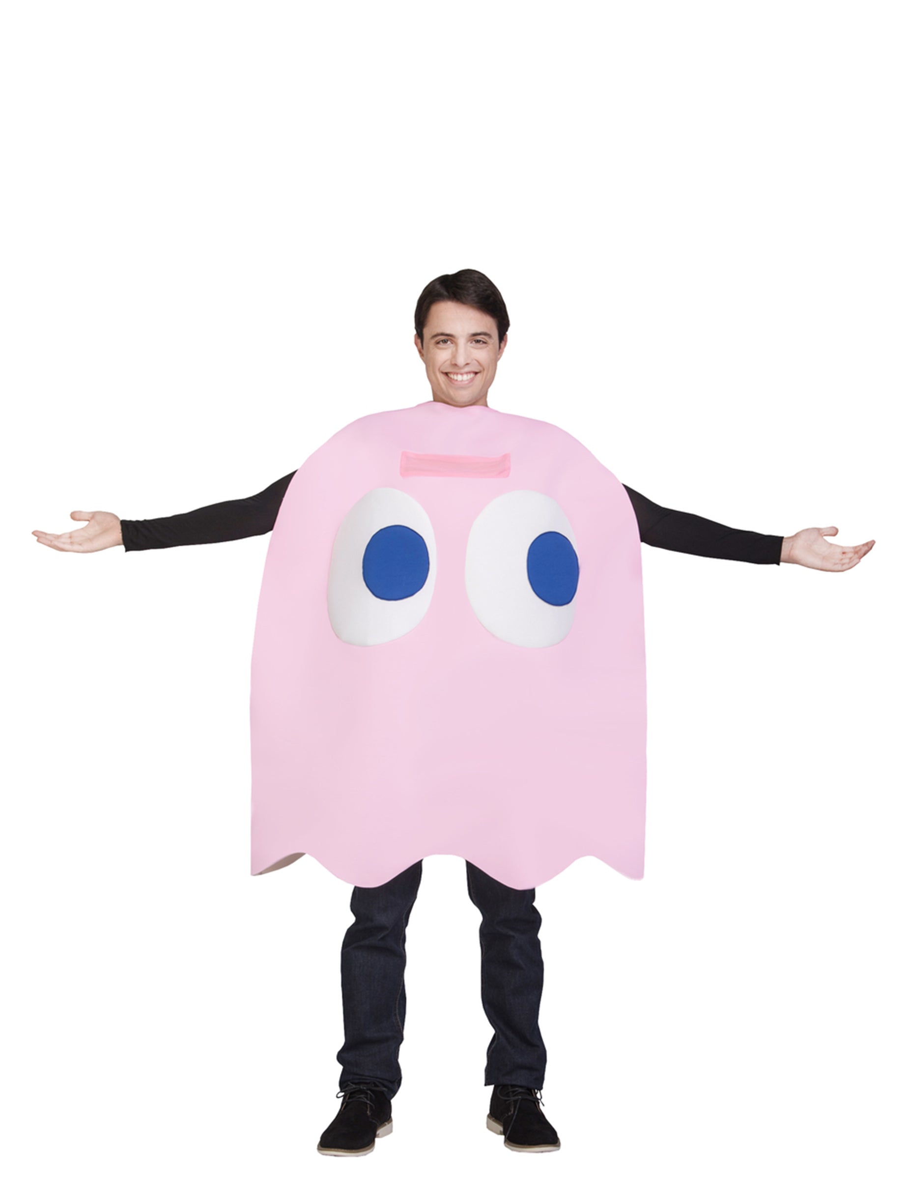 Vue d'ensemble du déguisement Fantôme Pinky Pac-Man pour adulte