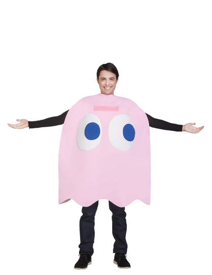 Vue d'ensemble du déguisement Fantôme Pinky Pac-Man pour adulte