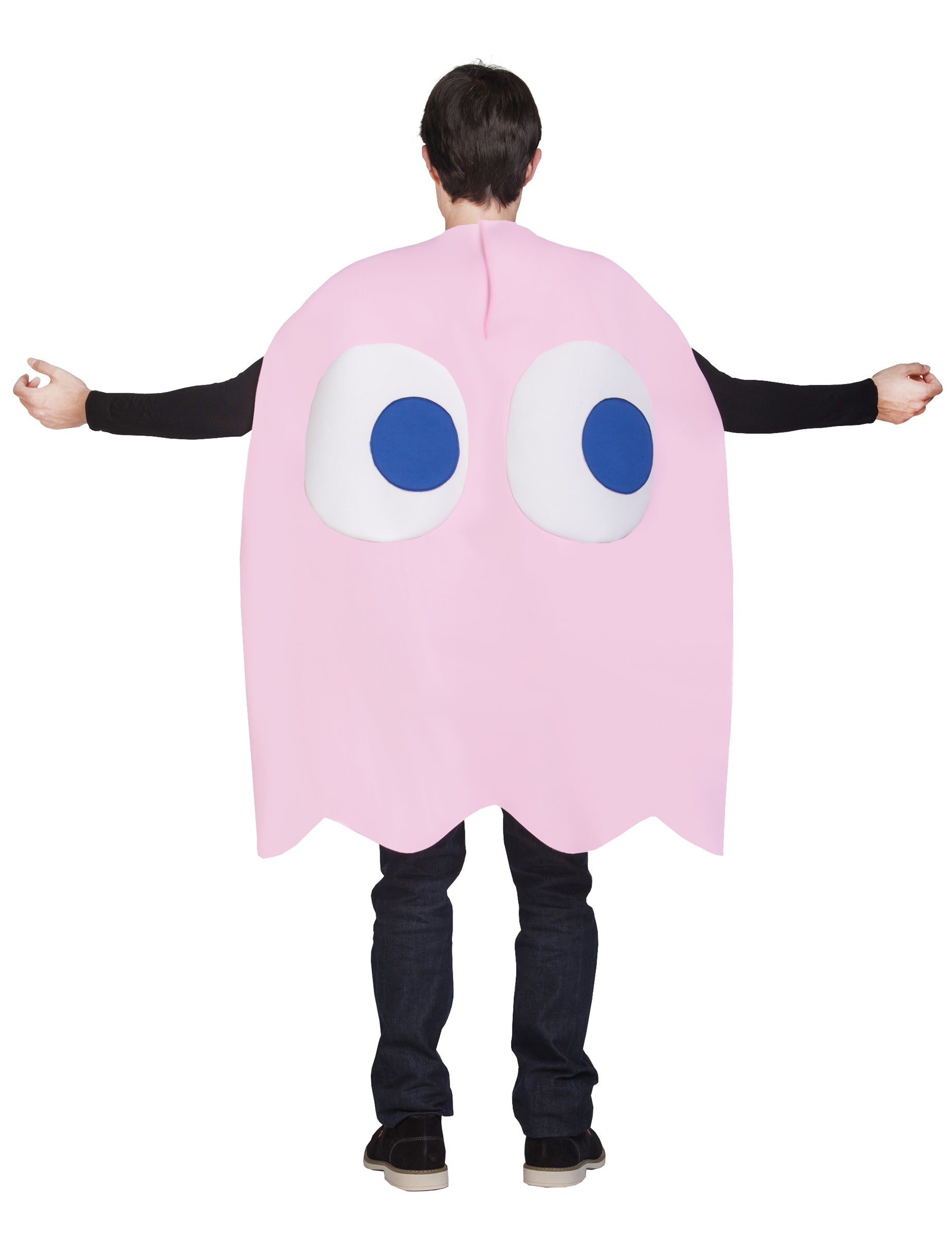 Déguisement de fantôme Pinky Pac-Man pour adulte rose vue de dos