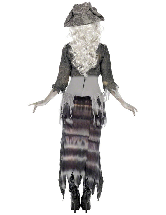 Vue de dos du déguisement fantôme pirate effrayant pour femme