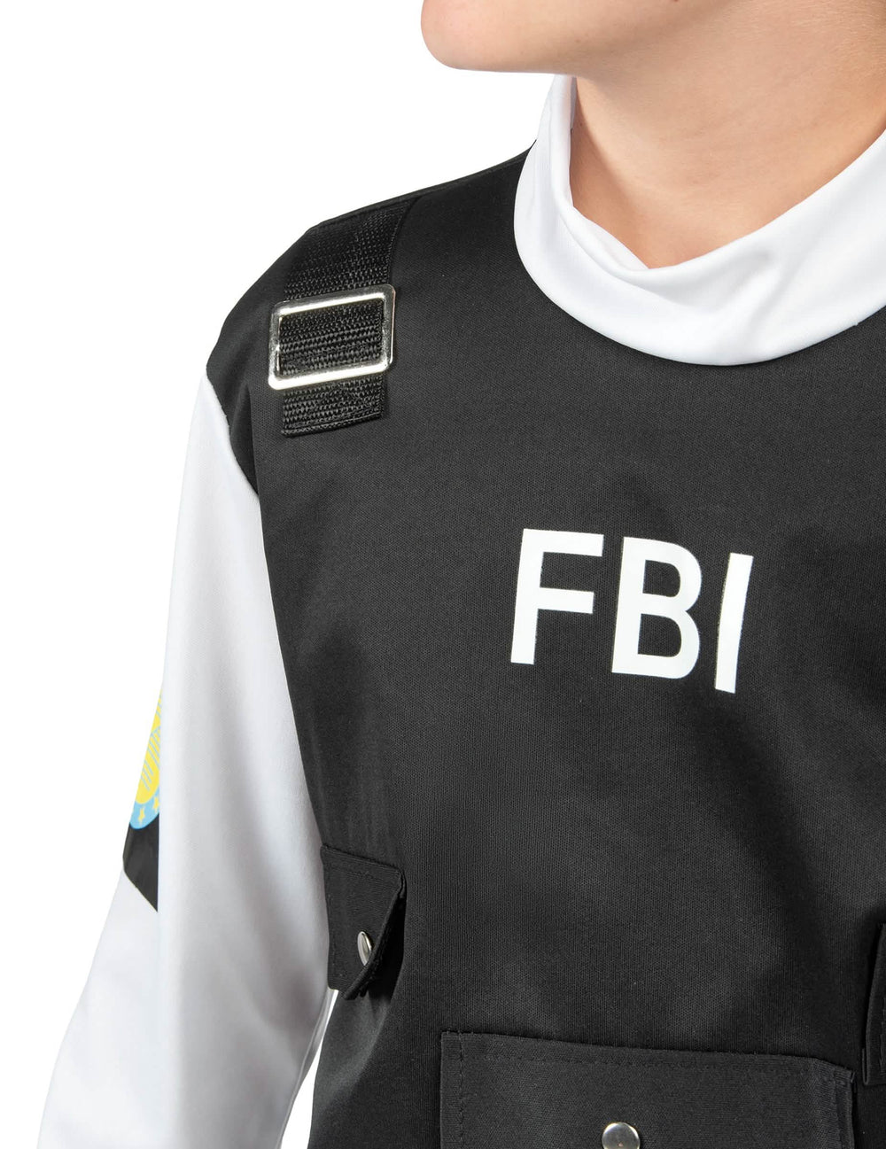 FBI-merkinnän yksityiskohta lapsille tarkoitetun FBI-asun liivissä