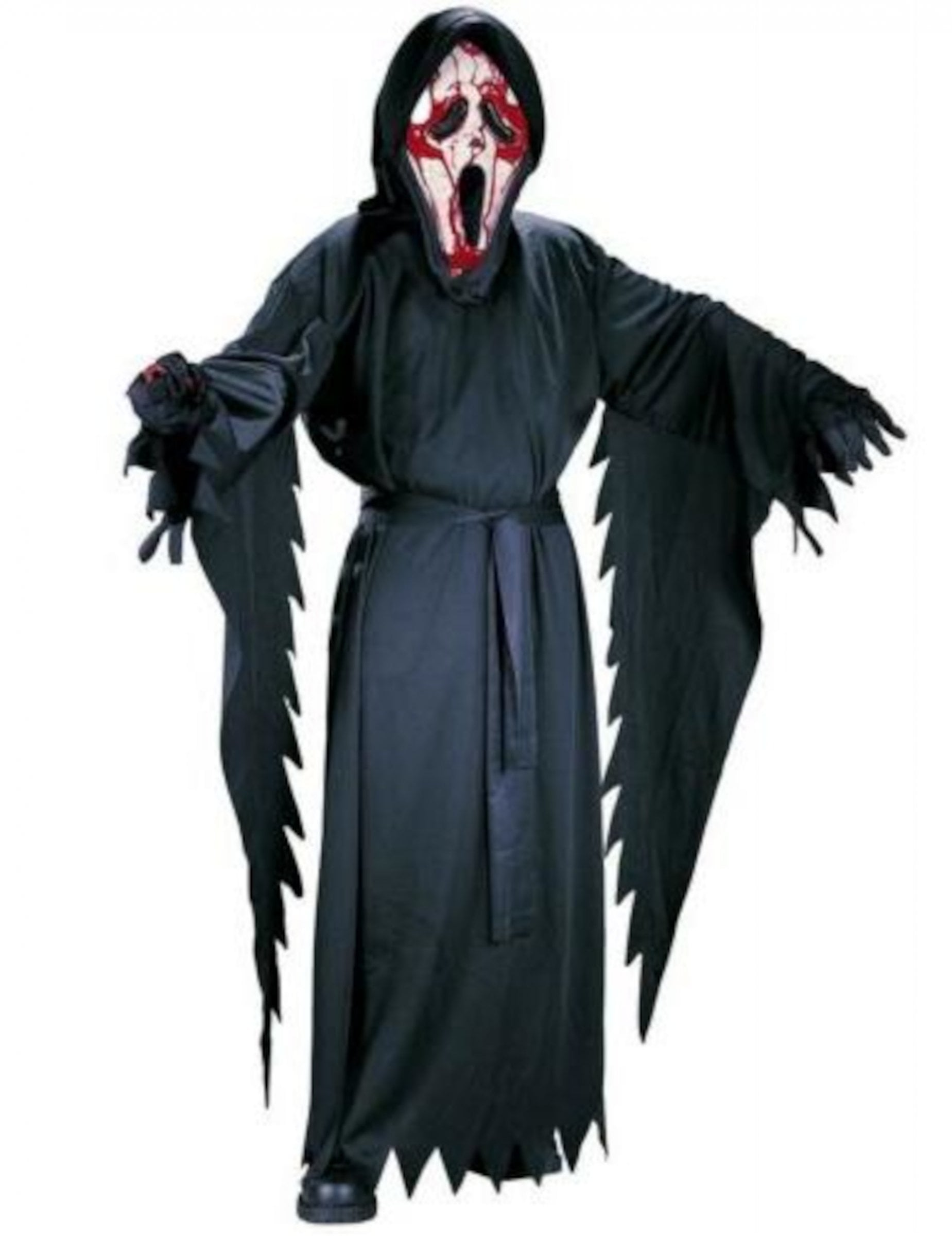 Déguisement Ghost Face ensanglanté Scream pour enfant noir avec masque rouge et blanc