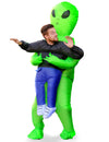 Déguisement gonflable porté par un alien pour adulte vert et bleu
