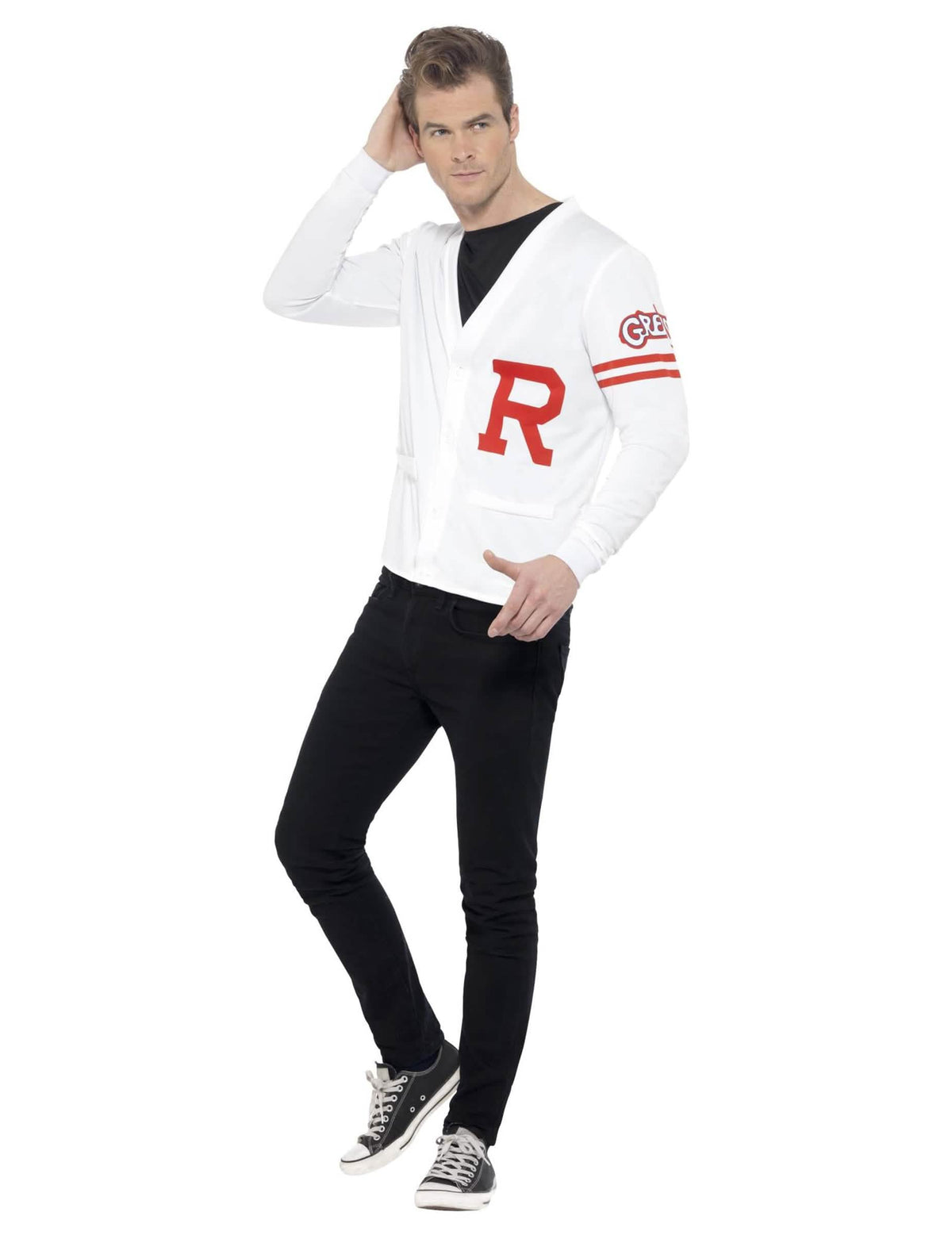 Grease Rydell Prep -naamiaisasun edestä miehet