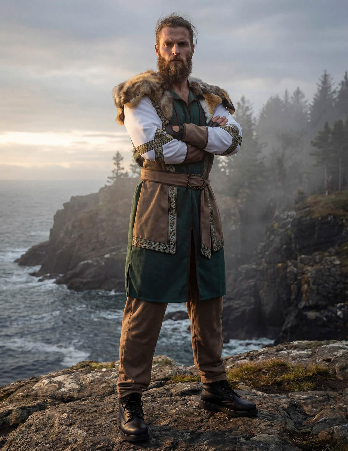 Edestä näkymä viking-soturi luksus -asusta