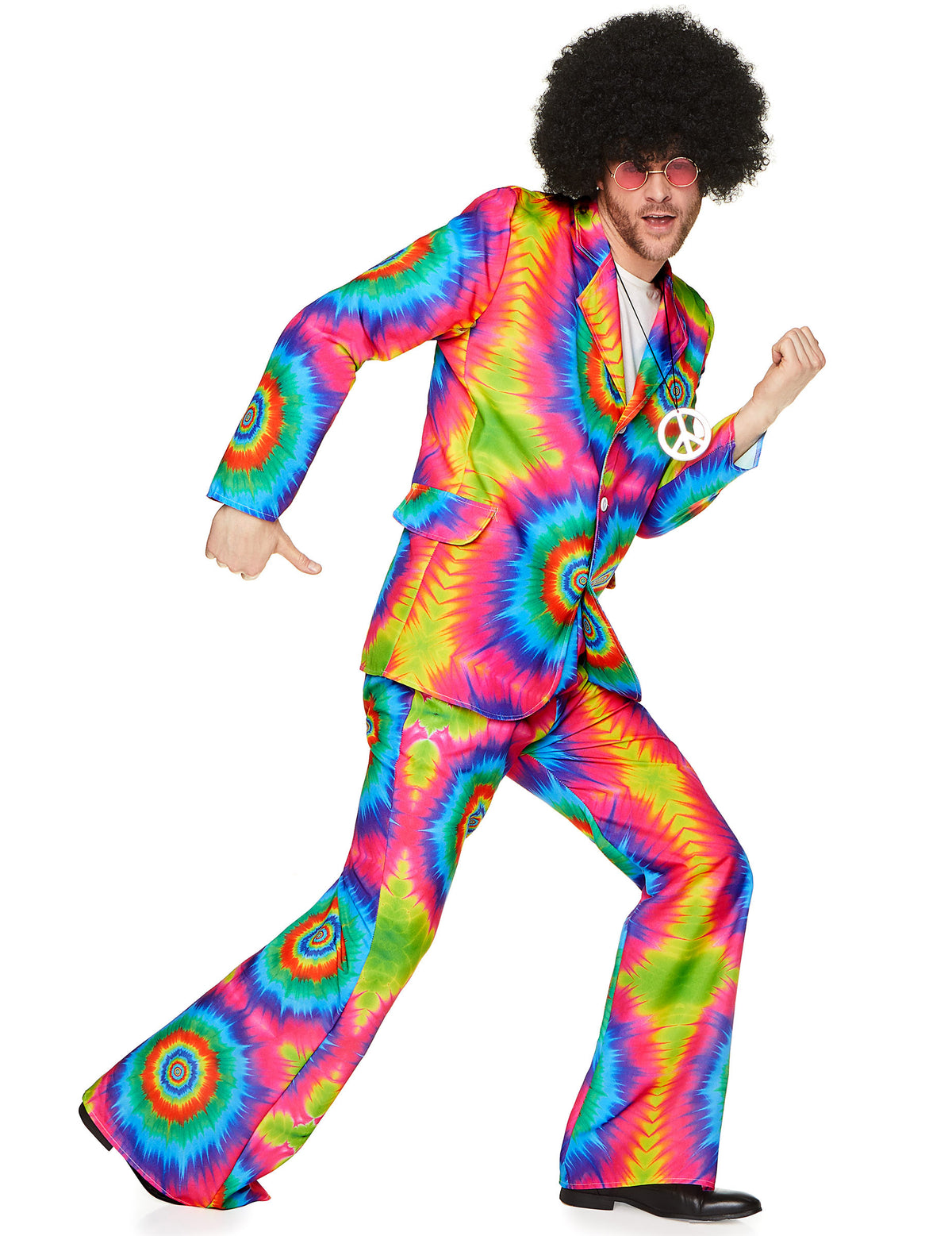 Déguisement hippie psychédélique pour homme motif tie-dye multicolore