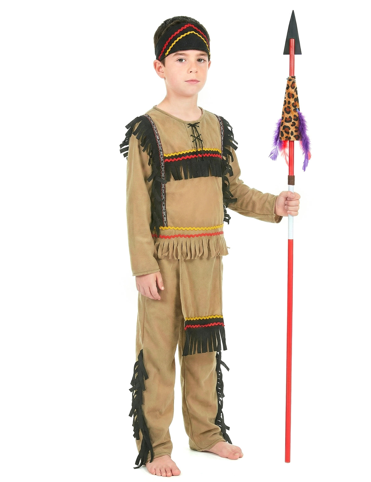 Vue de profil du déguisement indien pour garçon