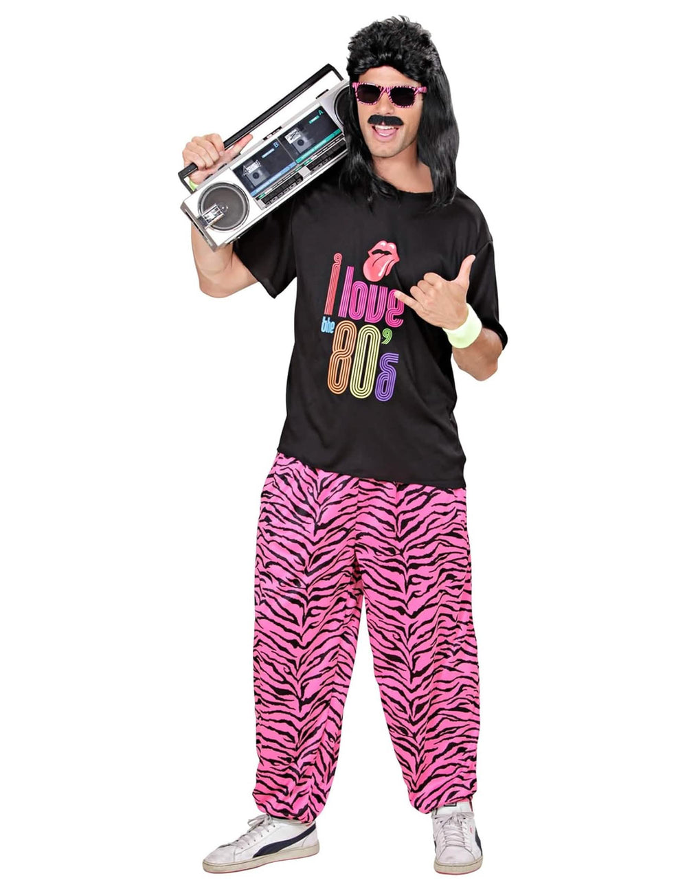 Edestä näkymä miesten I love 80's -jogging-asusta