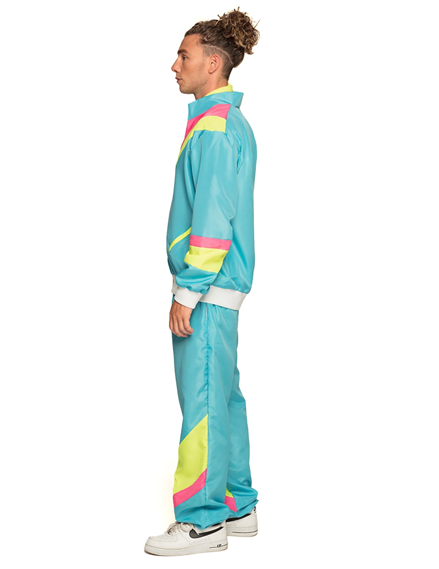 Miesten retro neonsininen lenkkeilyasu