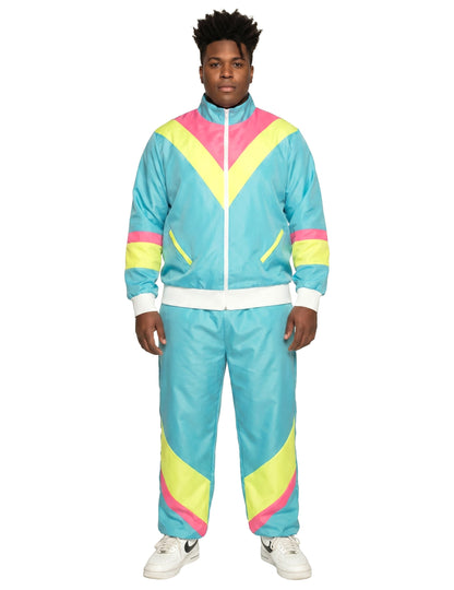 Miesten retro neonsininen lenkkeilyasu
