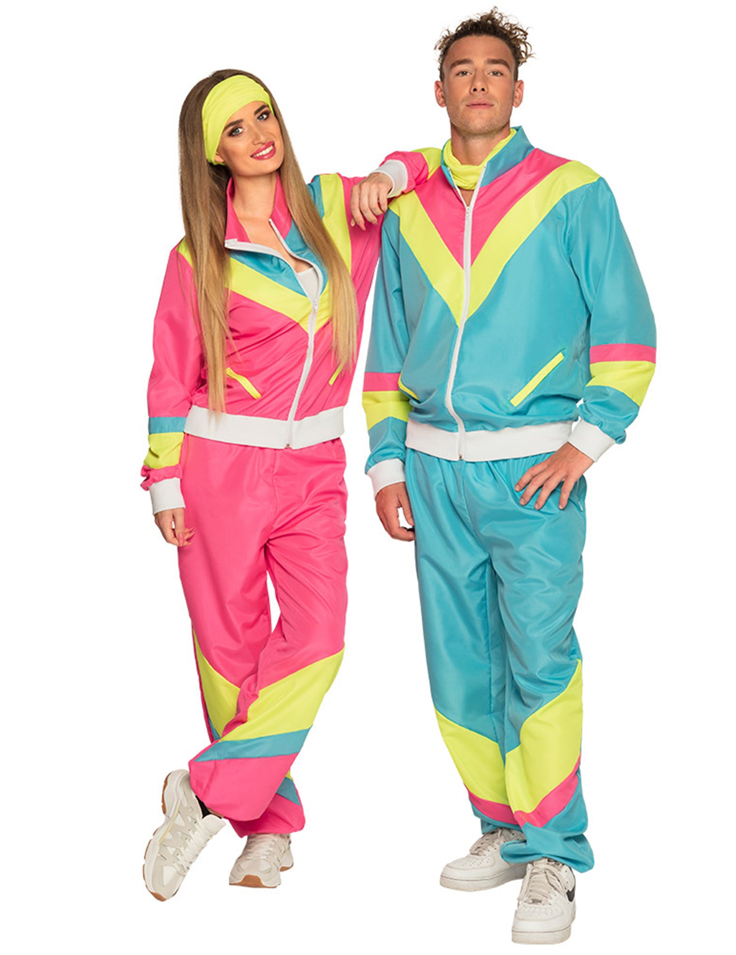 Miesten retro neonsininen lenkkeilyasu