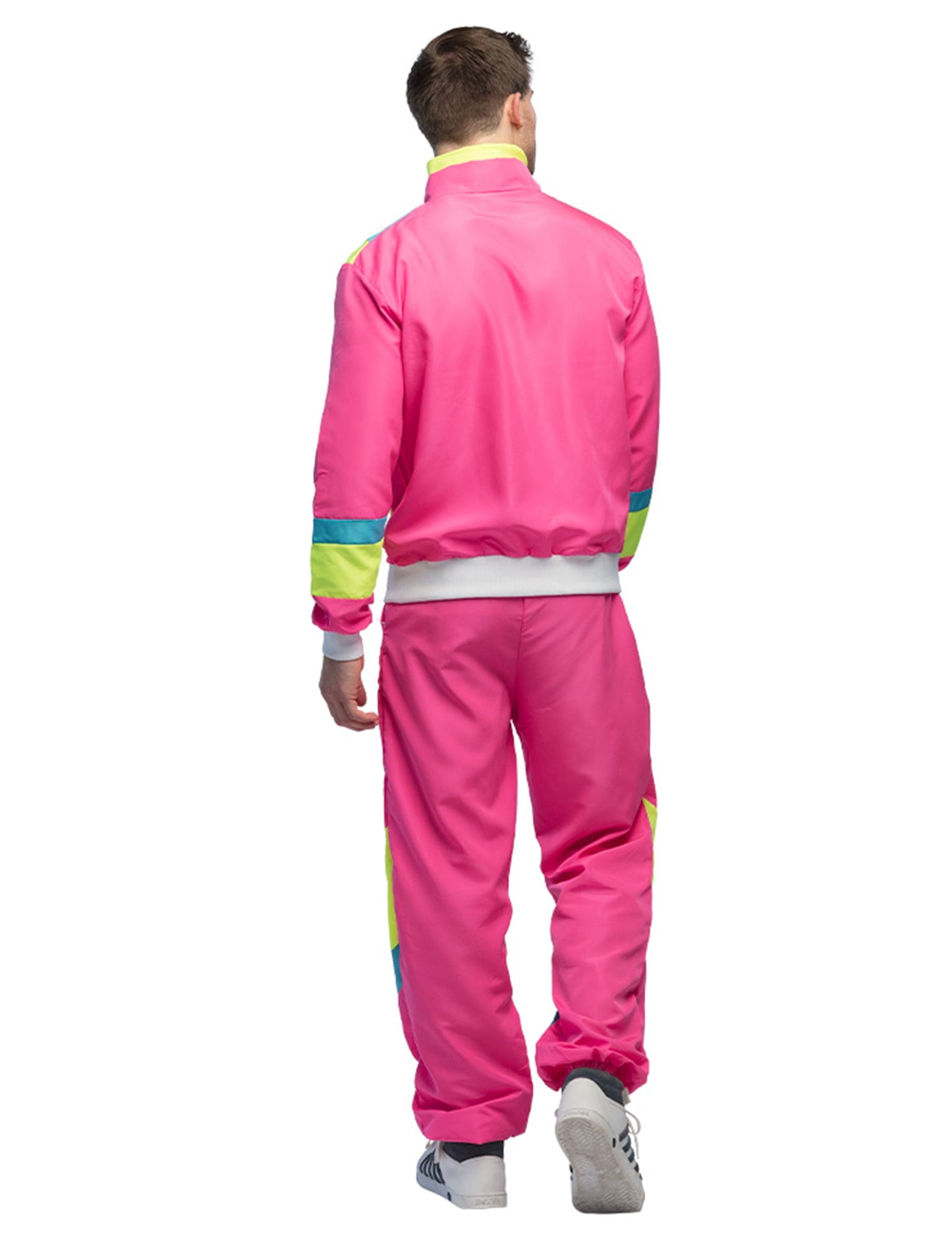 Miesten retro neonpinkki lenkkeilyasu