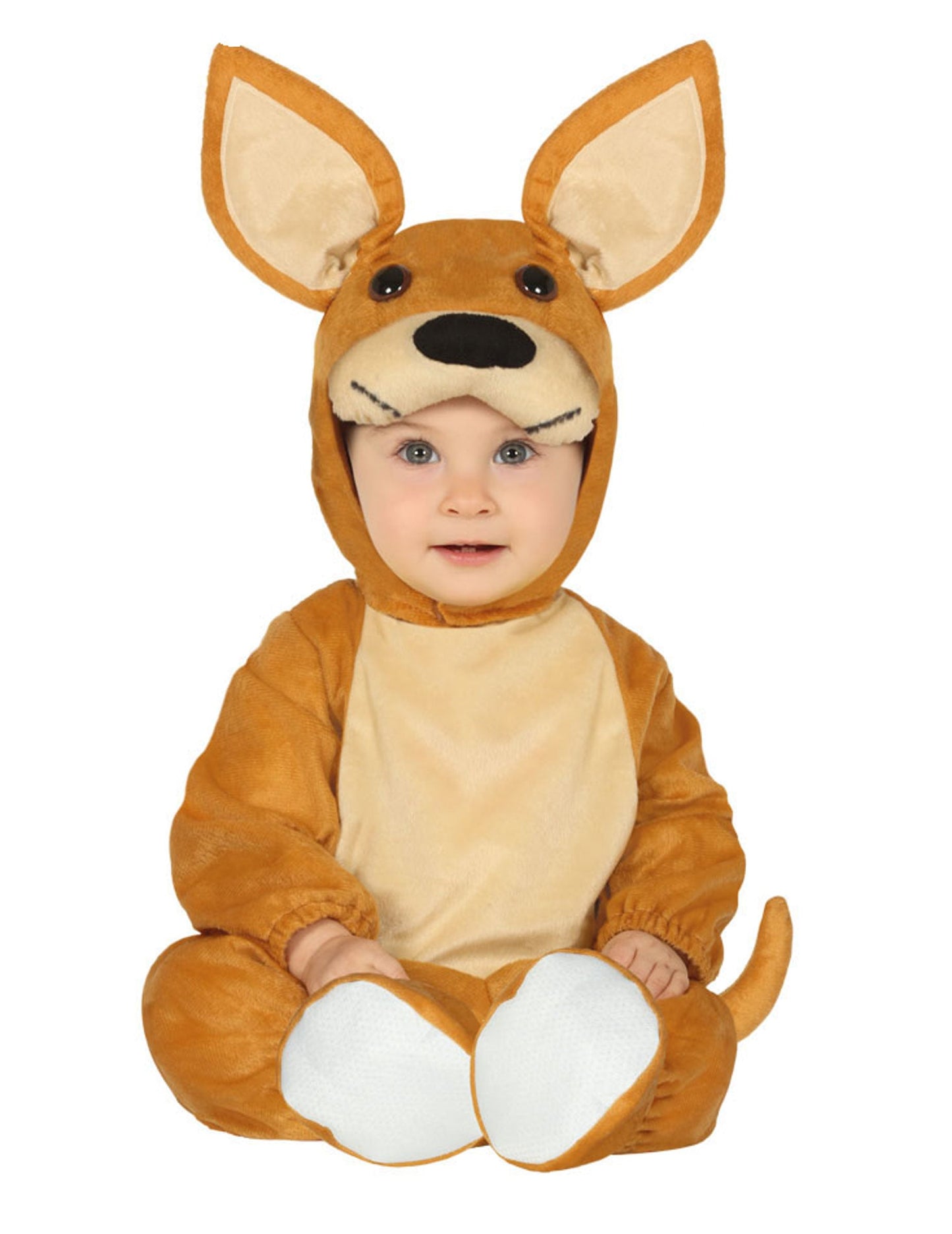 Déguisement de kangourou pour bébé marron et beige à capuche