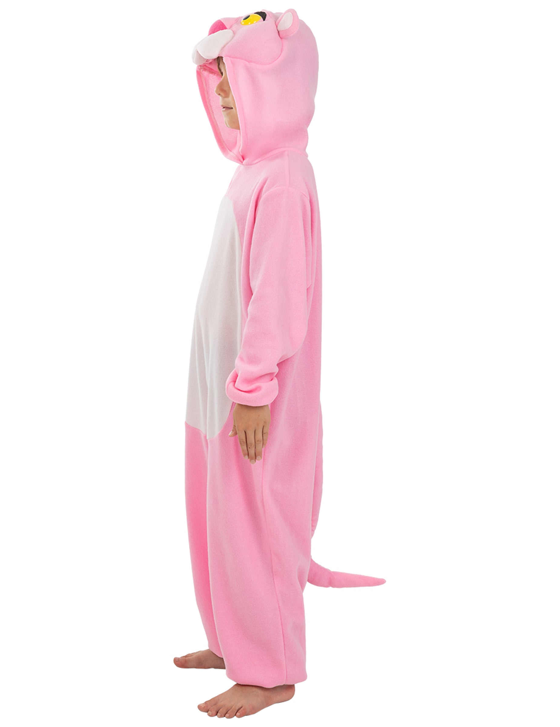 Vue de profil du déguisement de La Panthère Rose pour enfant