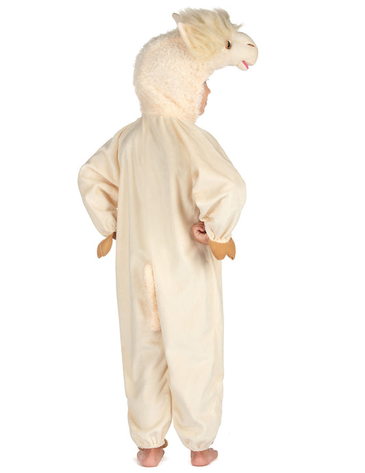 Vue de dos du déguisement lama peluche luxe