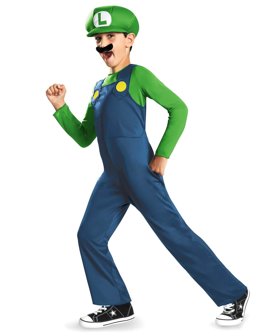 Vue du personnage Luigi du déguisement de couple Mario™ et Luigi™