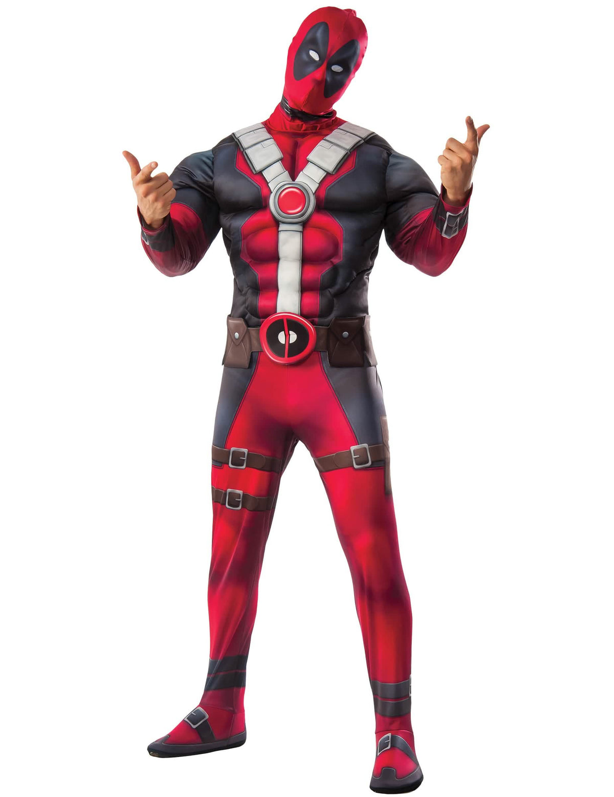 luksus Deadpool 2™ -asu aikuiset punainen ja musta lihaksikas