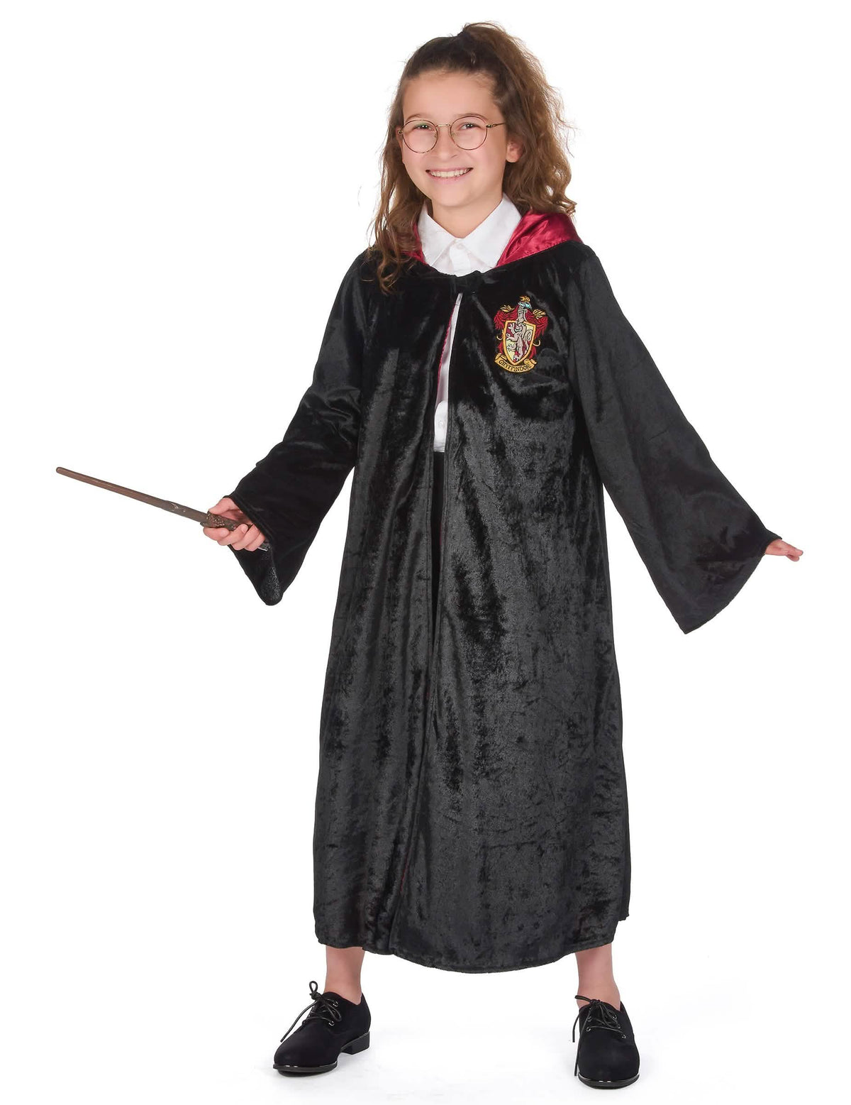 Edestä, silmälasit ja taikasauva luksus Harry Potter -asu mekko