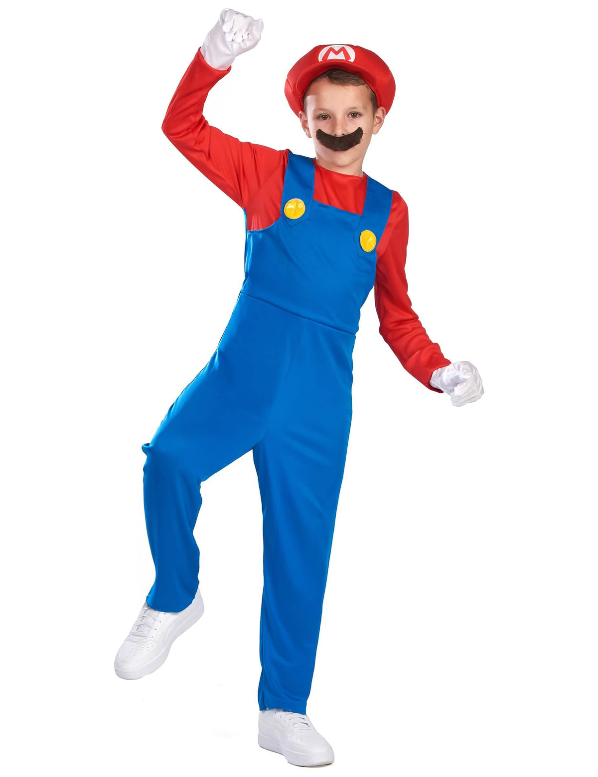 Dynaaminen pose Mario-lasten asusta varten