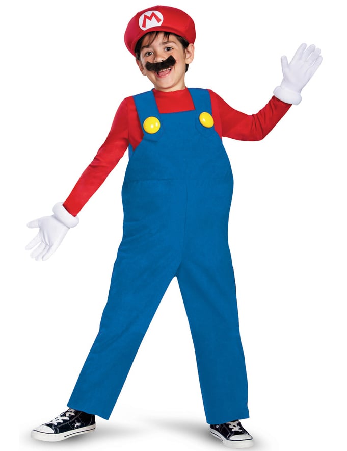 Déguisement Mario Deluxe pour enfant bleu et rouge avec casquette et gants