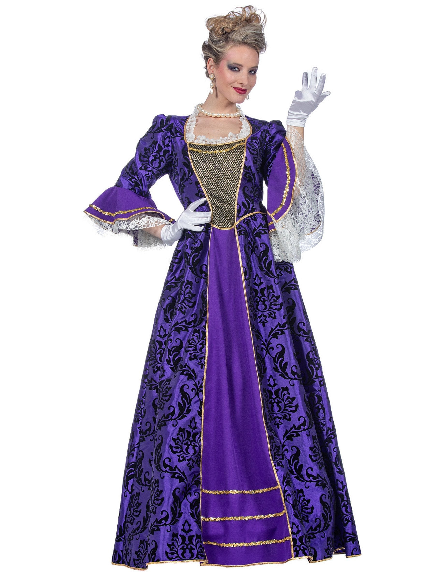 Version femme du déguisement de couple marquis baroques