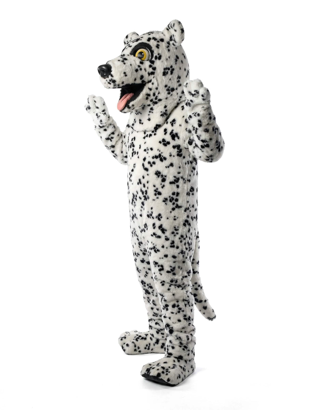 Dalmatialainen koiramaskotti aikuisten valkoinen mustilla täplillä