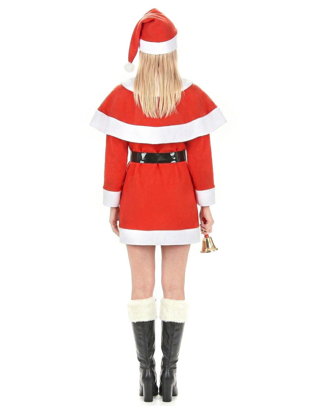 Vue de dos du déguisement mère Noël pour femme