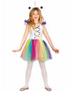 Déguisement miss licorne pour fille multicolore avec tutu arc-en-ciel et serre-tête corne