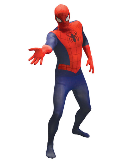 Déguisement classique Spiderman pour adulte Morphsuit rouge et bleu